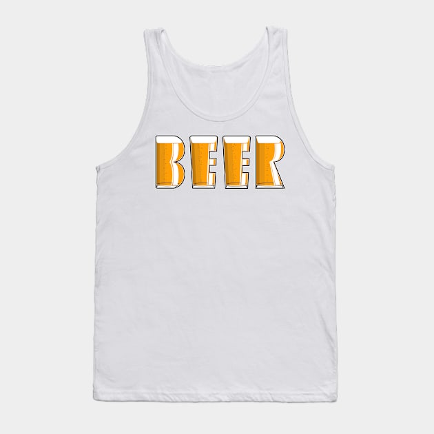 Beer Typography Tank Top by Reujken